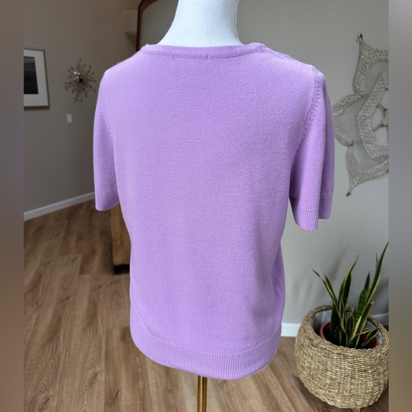 Appleseed’s Soft Acrylic Lilac Short Sleeve Crewneck sweater - Picture 2 of 7